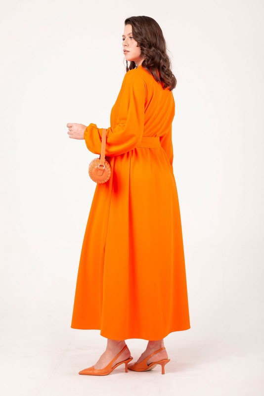ORANJ Kuşaklı Basic Elbise 32-9363
