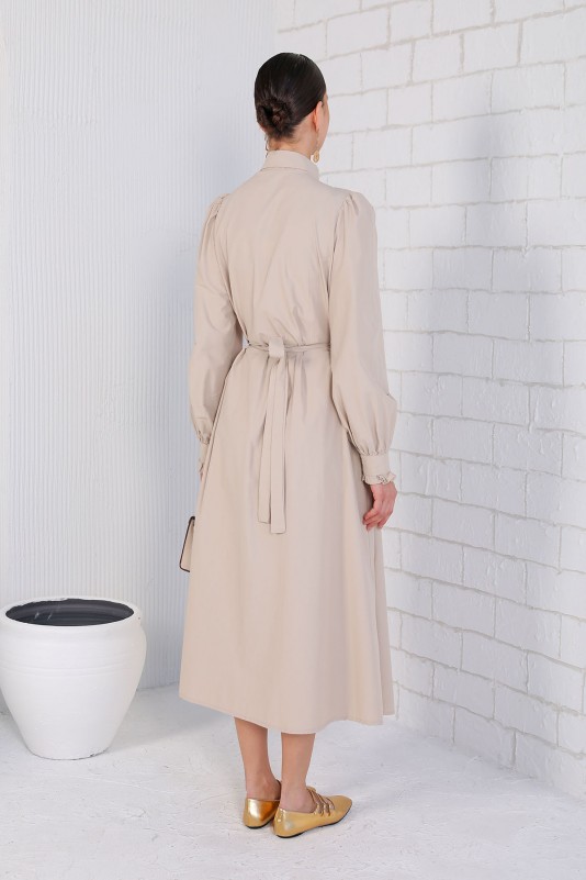 TAŞ Fırfırlı Poplin Elbise 32-3005