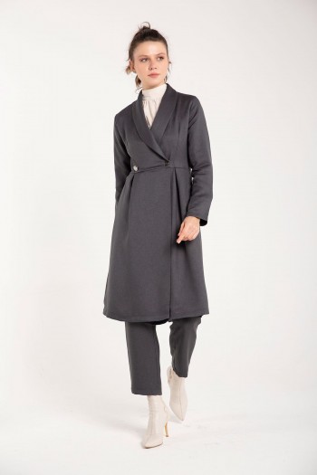 ANTRASİT Klasik Uzun Ceketli Takım 32-9255