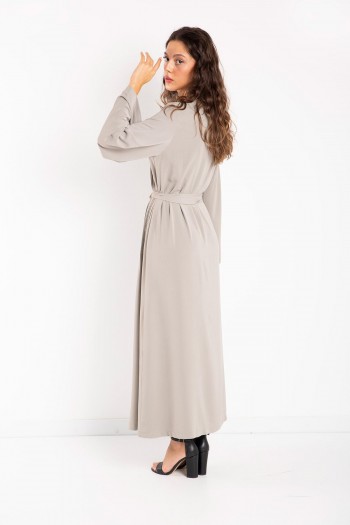 GRİ Abaya Elbise Takım 32-9076